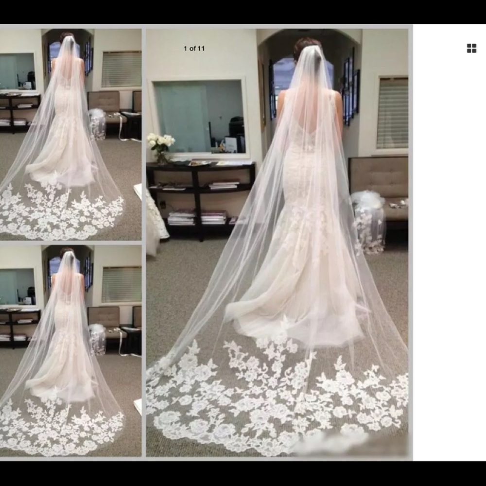 NEW beautiful cathedral veil with lace